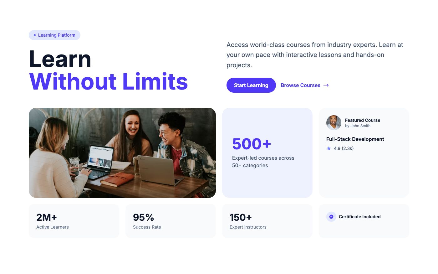 Education platform hero