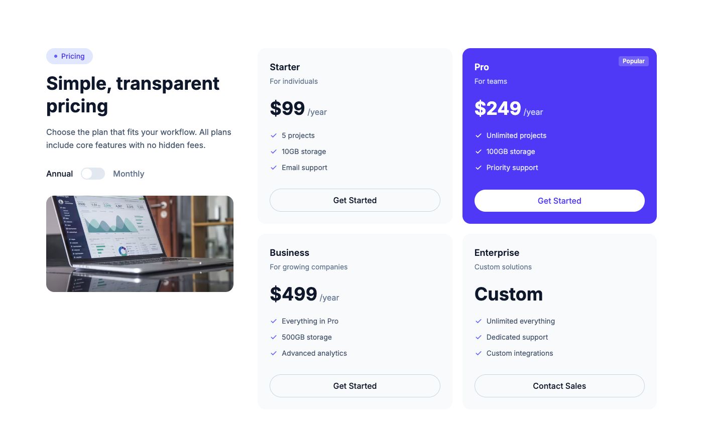 How to Build a Pricing Page with Tailwind CSS (Monthly/Yearly Toggle)